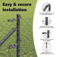 VidaXL Afrasteringspaal grijs 10 x 1 m (40 x 40 mm gaas) staal en pvc - thumbnail