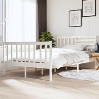 Bedframe massief hout wit 140x190 cm - thumbnail