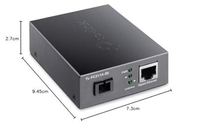 TP-LINK TL-FC311A-20 netwerk media converter 1000 Mbit/s 1550 nm Single-mode Zwart