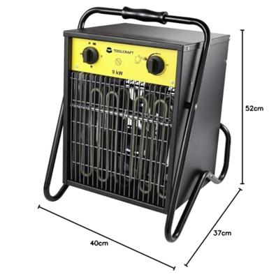 TOOLCRAFT TO-8578338 Bouwkachel 9000 W Zwart/geel