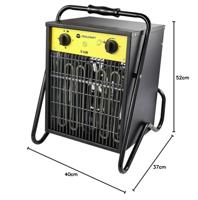 TOOLCRAFT TO-8578338 Bouwkachel 9000 W Zwart/geel - thumbnail