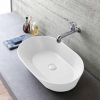 Mees design waskom ovaal mat wit - thumbnail