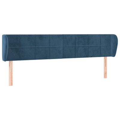 Hoofdbord met randen 183x23x78/88 cm fluweel donkerblauw