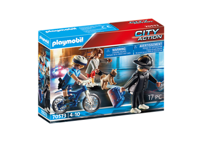 Playmobil 70573 City Action Politiefiets Achtervolging van de Zakkenroller