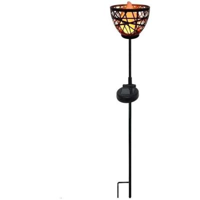 Metalen zonnefakkel om op te plakken - LUMISKY - BLOSSOM - H84,5 cm - Warm witte LED