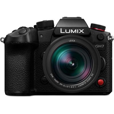 Panasonic Lumix DC-GH7LE Micro Four Thirds Spiegelloze Camera, Leica DG Vario-Elmarit H-ES12060-lens, 25,2 MP, C4K/4K 4:2:2 60/50p-video, Fasehybride AF, Active IS, OLED, Zwart