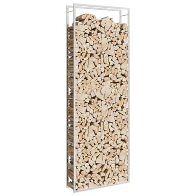 VidaXL Haardhoutrek 110x28x312 cm roestvrij staal