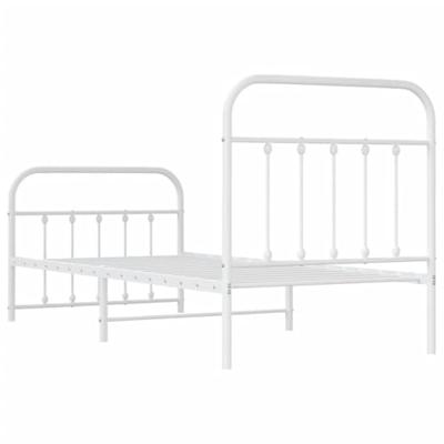 Bedframe met hoofd- en voeteneinde metaal wit 90x190 cm Bedframe met hoofd- en voeteneinde metaal wit 90x190 cm