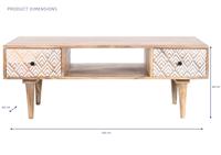 Hoofdtafel DKD Home Decor 120 x 60 x 45 cm Mangohout - thumbnail
