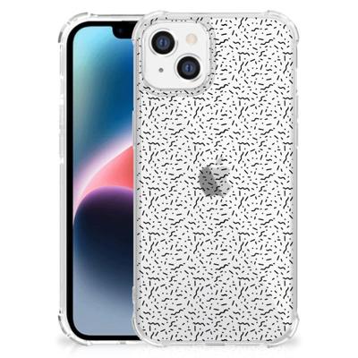 Apple iPhone 14 Plus Doorzichtige Silicone Hoesje Stripes Dots Apple iPhone 14 Plus Doorzichtige Silicone Hoesje Stripes Dots