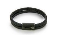 Monomen Men's Genuine Nappa Leather Bracelet MM10822BB - thumbnail