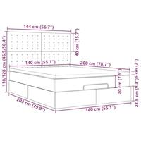 Ottoman bed met matras 140x200cm stof lichtgrijs - thumbnail