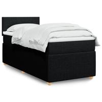 Boxspring met matras stof zwart 200x200 cm - thumbnail