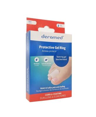 Deramed Teenring gel beschermend maat L 2 Stuks Deramed Teenring gel beschermend maat L 2 Stuks