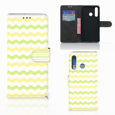 Huawei Nova 4 Telefoon Hoesje Waves Yellow Huawei Nova 4 Telefoon Hoesje Waves Yellow