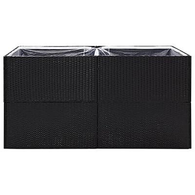 Plantenbak 157x80x80 cm poly rattan zwart
