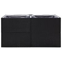 Plantenbak 157x80x80 cm poly rattan zwart - thumbnail
