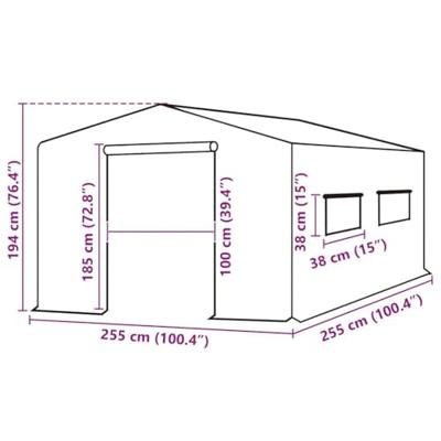 Kashoes vervangend (6,5025 m) 255x255x194 cm groen