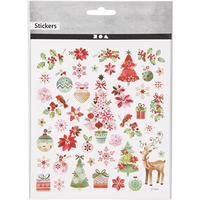 Creativ Company Stickers, romantische kerst, vel 15x16,5 cm, ca. 43 stuk, 1 vel