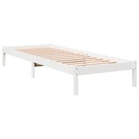Bedframe extra lang zonder matras grenenhout wit 90x220 cm - thumbnail