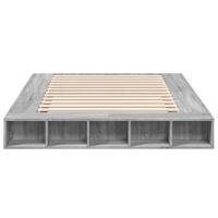 Bedframe bewerkt hout grijs sonoma eikenkleurig 160x200 cm - thumbnail