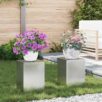 VidaXL Plantenstandaard 2 pcs zilver 24 x 24 x 35 cm - thumbnail