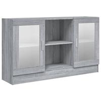 Vitrinekast 120x30,5x70 cm bewerkt hout grijs sonoma eiken - thumbnail
