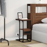 Nachtkastje bruin eikenkleur 41.5 x 26 x 60.5 cm Bewerkt hout - thumbnail