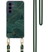 Samsung Galaxy A16 hoesje met groen koord - Monstera leaves - thumbnail