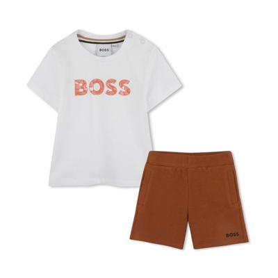 Hugo Boss Logo Zomerset Baby Wit/Bruin - Maat 18-24 Maanden - Kleur: WitBruin | Soccerfanshop