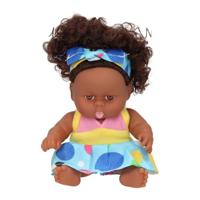 Babypop Krullen met Jurk, 22cm - thumbnail