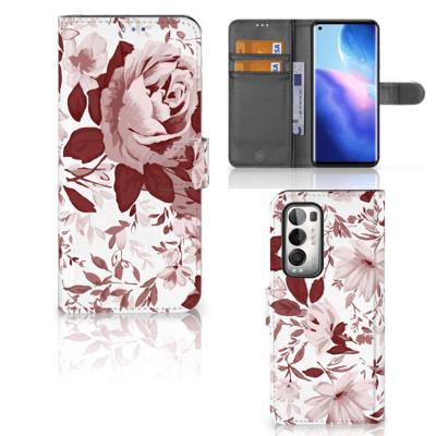 Hoesje OPPO Find X3 Neo 5G Watercolor Flowers | Portemonnee hoesje