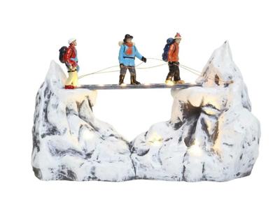 Hikers Across Ravine with LED Polyresin 30cm Santaville - Santaville Hikers Across Ravine with LED Polyresin 30cm Santaville - Santaville