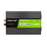 Green Cell Przetwornica napicia PowerInverter LCD 12 V 2000W/40000W Przetwornica samochodowa z wywietlaczem - czysty sinus netvoeding & inverter Auto Zwart - thumbnail