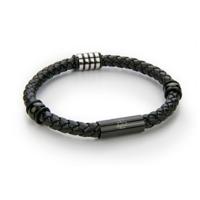 Paul McNeal MB0011BB Lederen Armband Lengte 21cm - thumbnail