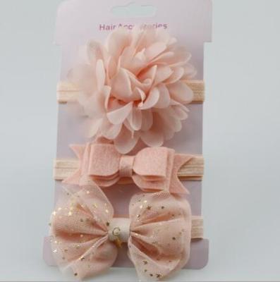 3 in 1Children Bow bloem hoofdband haar band haar ring Lees Tiara (Snow Bud)