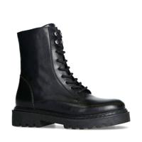 Sacha leren veterboots zwart - thumbnail