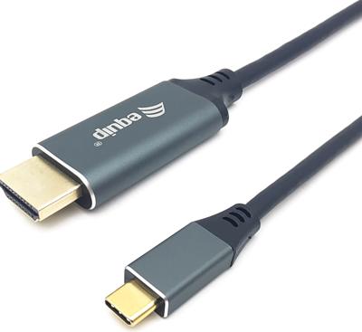 Equip 133415 video kabel adapter 1 m USB Type-C HDMI Type A (Standaard) Zwart, Grijs