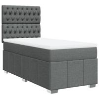 Boxspring met matras stof donkergrijs 160x200 cm - thumbnail