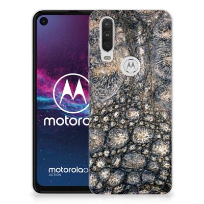 Motorola One Action TPU Hoesje Krokodillenprint