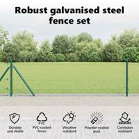 VidaXL Afrasteringspaal groen 10 x 0,6 m (16 x 16 mm gaas) - thumbnail