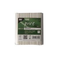 100 Roerstaafjes papier "pure" 11cm wit - thumbnail