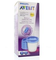 Set van 5 Philips AVENT-bewaarpotten voor moedermelk transparant - thumbnail