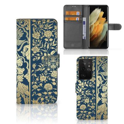 Samsung Galaxy S21 Ultra Hoesje Beige Flowers Samsung Galaxy S21 Ultra Hoesje Beige Flowers