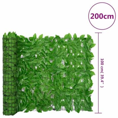 VidaXL Balkonscherm met groene bladeren 200x100 cm VidaXL Balkonscherm met groene bladeren 200x100 cm