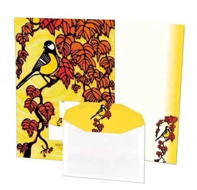 Briefpapier met enveloppen: Dit gaat nooit voorbij, Koolmees, Octavie Wolters Briefpapier met enveloppen: Dit gaat nooit voorbij, Koolmees, Octavie Wolters