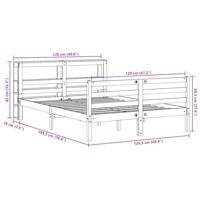 Bedframe zonder matras massief grenenhout wasbruin 120x190 cm - thumbnail