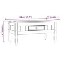 Salontafel 100x60x45 cm Mexicaans grenenhout Corona-stijl wit - thumbnail