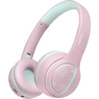 LogiLink BT0073P On Ear headset Bluetooth, Kabel Roze, Lichtblauw Vouwbaar, Volumebegrenzing - thumbnail