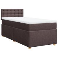 Boxspring met matras stof donkerbruin 80x200 cm - thumbnail